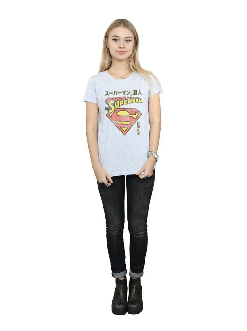 DC Comics - T-shirt motif Superman motif/style Bouclier Gris chiné - Kiabi