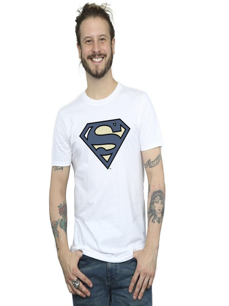 DC Comics - T-shirt motif Superman motif/style logo Blanc - Kiabi