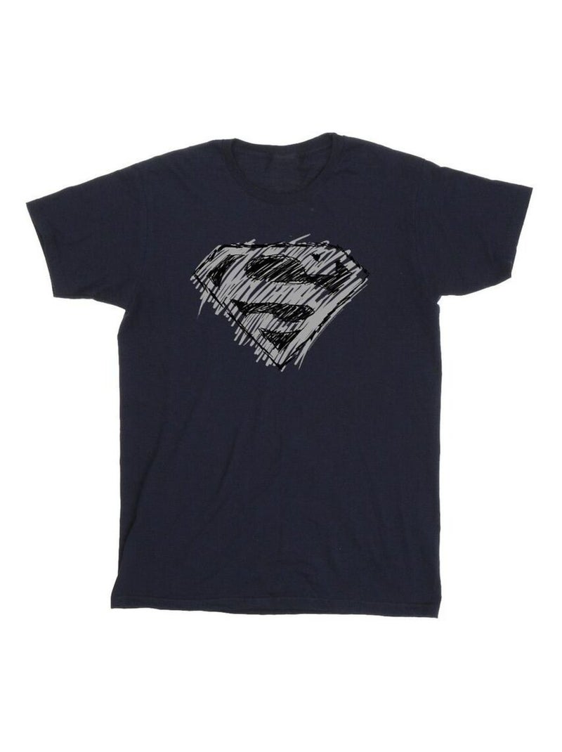 DC Comics - T-shirt motif Superman motif/style logo Bleu marine - Kiabi