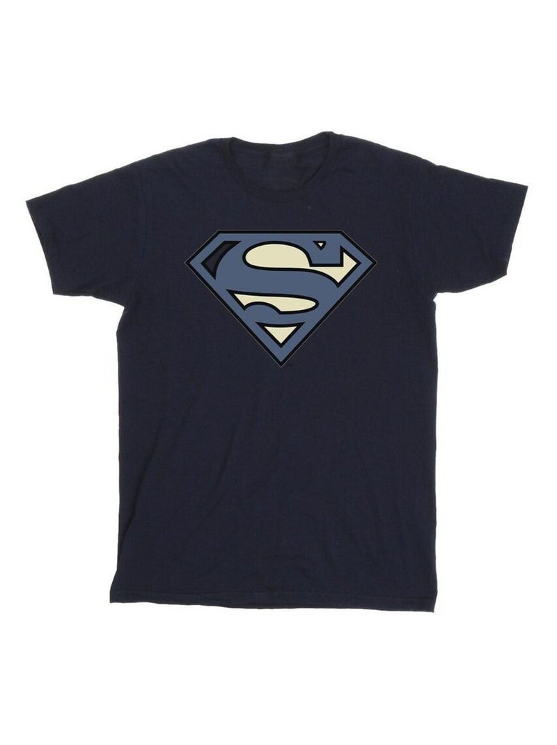 DC Comics - T-shirt motif Superman motif/style logo Bleu marine - Kiabi