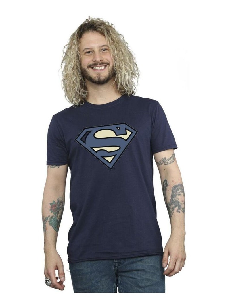 DC Comics - T-shirt motif Superman motif/style logo Bleu marine - Kiabi