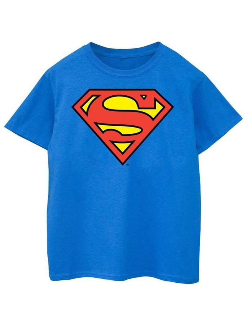 DC Comics - T-shirt motif Superman motif/style logo Bleu roi - Kiabi