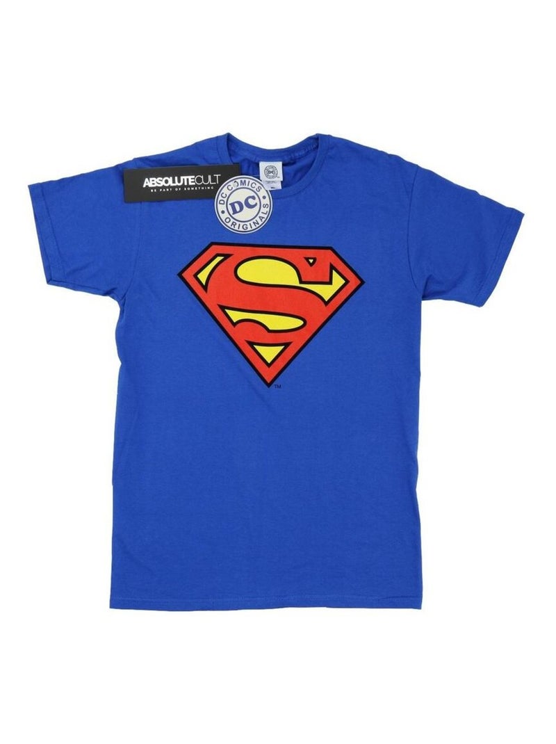 DC Comics - T-shirt motif Superman motif/style logo Bleu roi - Kiabi