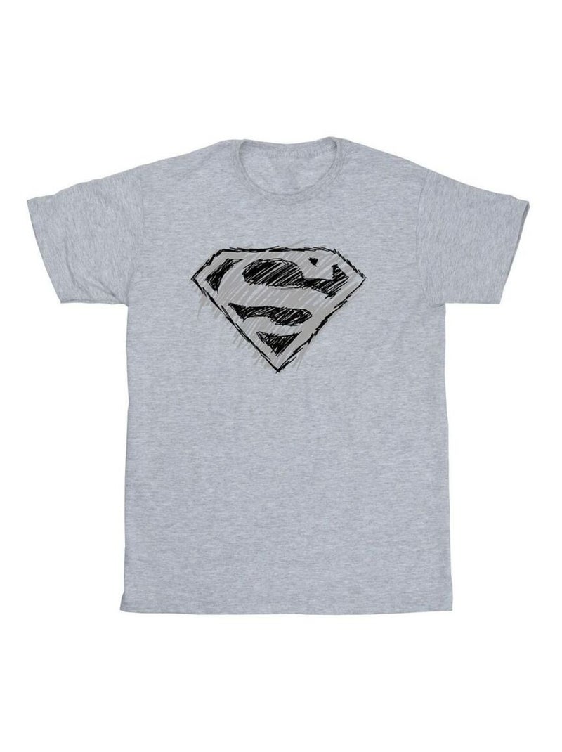 DC Comics - T-shirt motif Superman motif/style logo Gris chiné - Kiabi