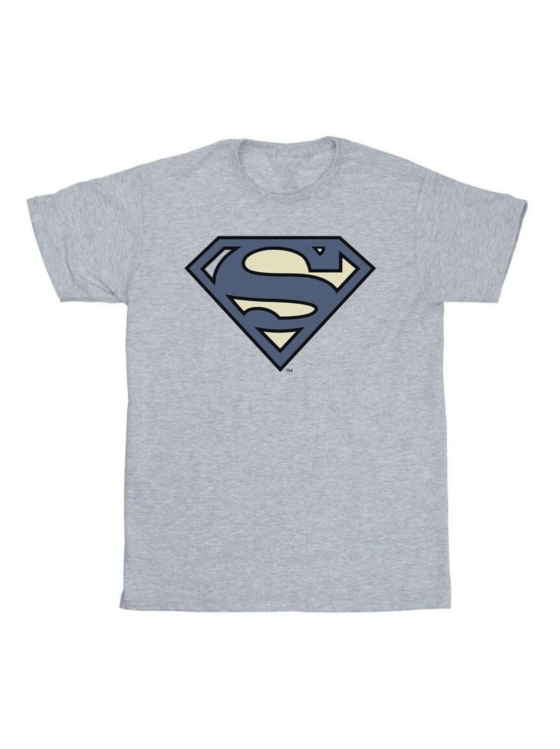 DC Comics - T-shirt motif Superman motif/style logo Gris chiné - Kiabi