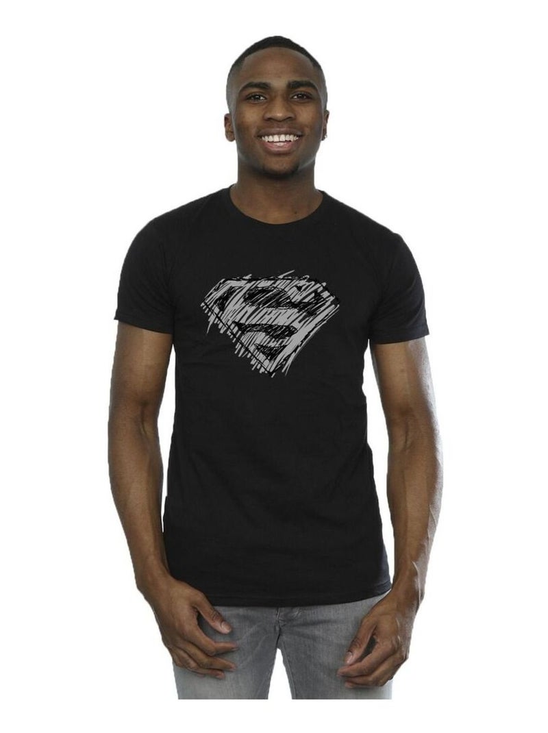 DC Comics - T-shirt motif Superman motif/style logo Noir - Kiabi