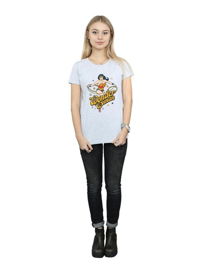 DC Comics - T-shirt motif Wonder Woman motif/style Étoiles Gris chiné - Kiabi
