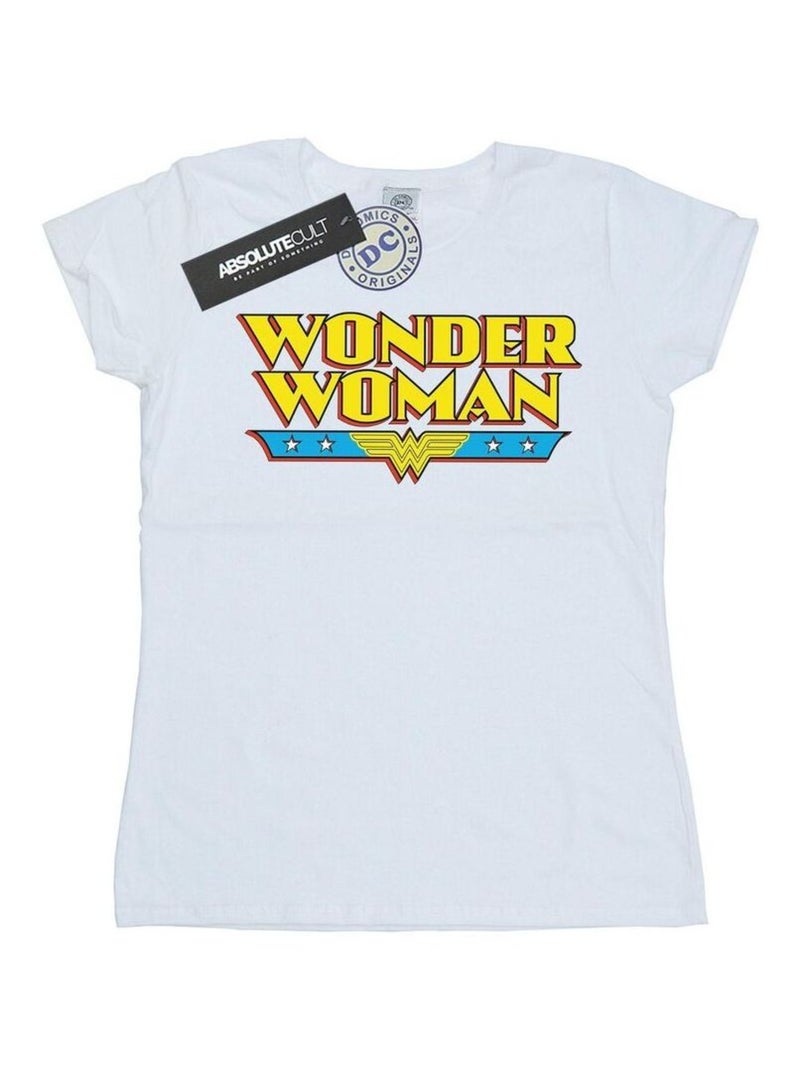 DC Comics - T-shirt motif Wonder Woman motif/style logo Blanc - Kiabi