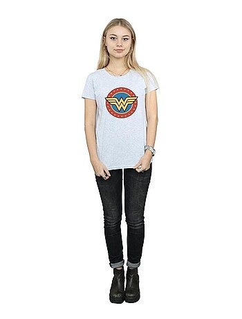 DC Comics - T-shirt motif Wonder Woman motif/style Logo dans cercle