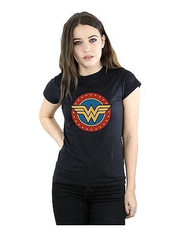 DC Comics - T-shirt motif Wonder Woman motif/style Logo dans cercle