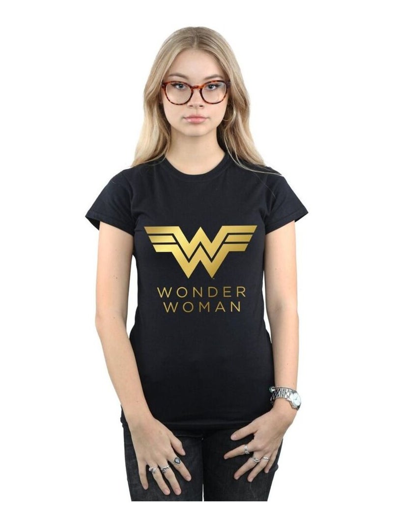 DC Comics - T-shirt motif Wonder Woman motif/style logo Noir - Kiabi