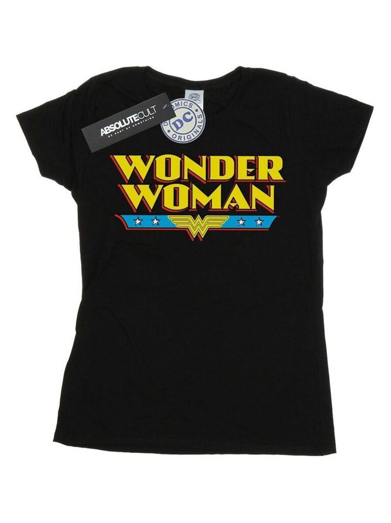 DC Comics - T-shirt motif Wonder Woman motif/style logo Noir - Kiabi