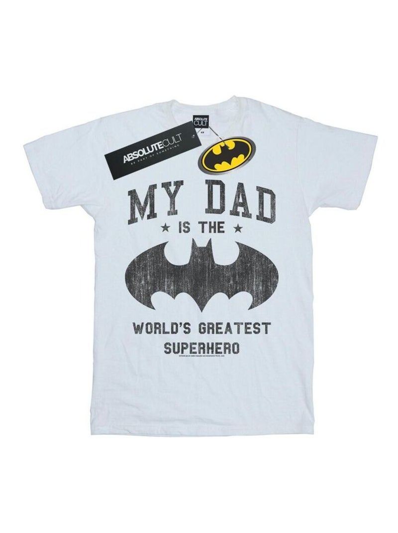 DC Comics - T-shirt MY DAD IS BATMAN Blanc - Kiabi