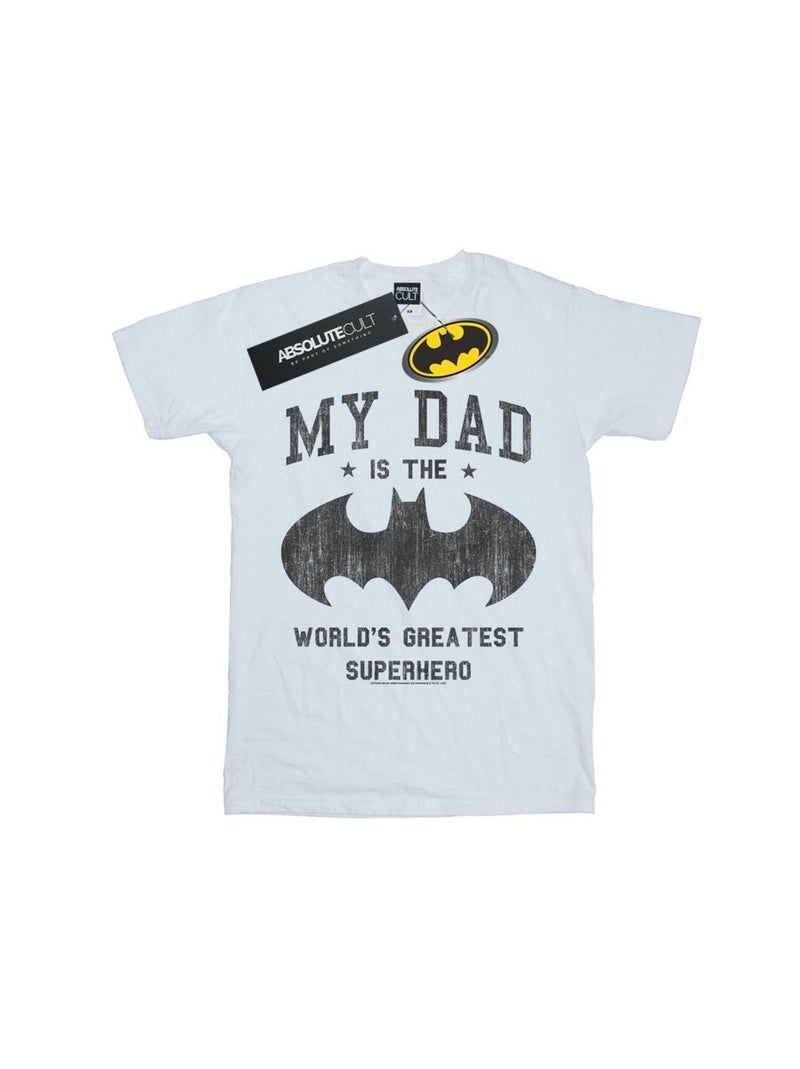 DC Comics - T-shirt MY DAD IS BATMAN Blanc - Kiabi
