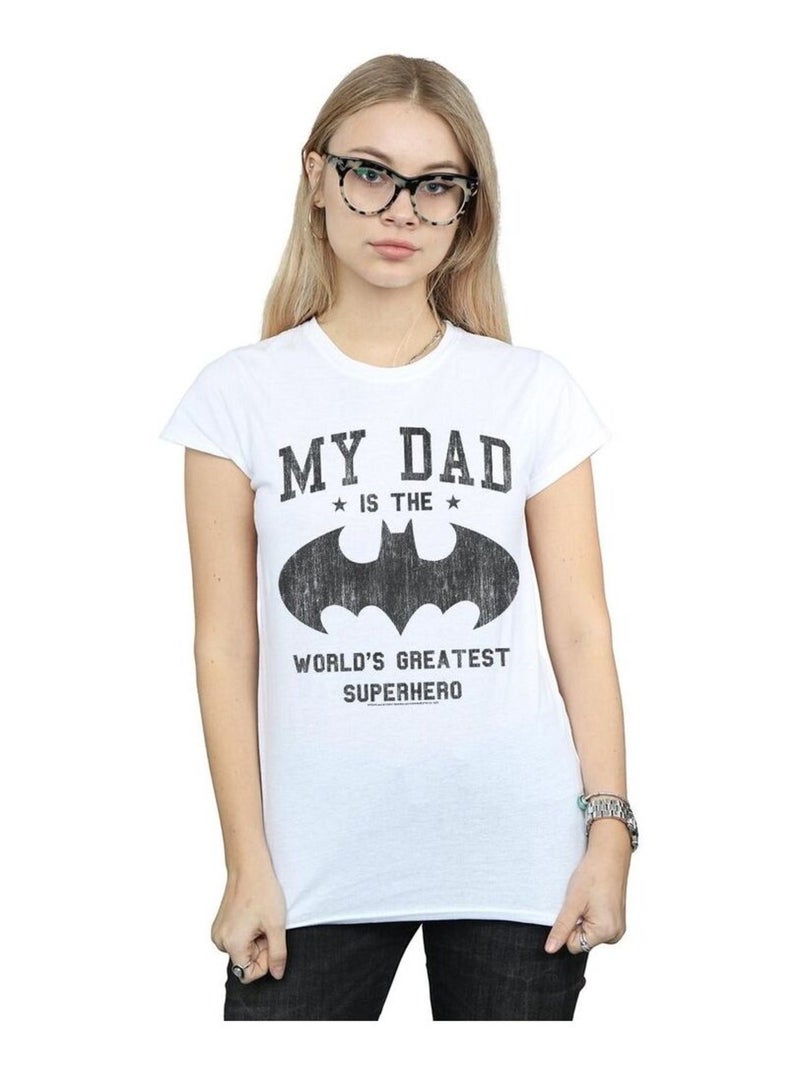 DC Comics - T-shirt MY DAD IS BATMAN Blanc - Kiabi