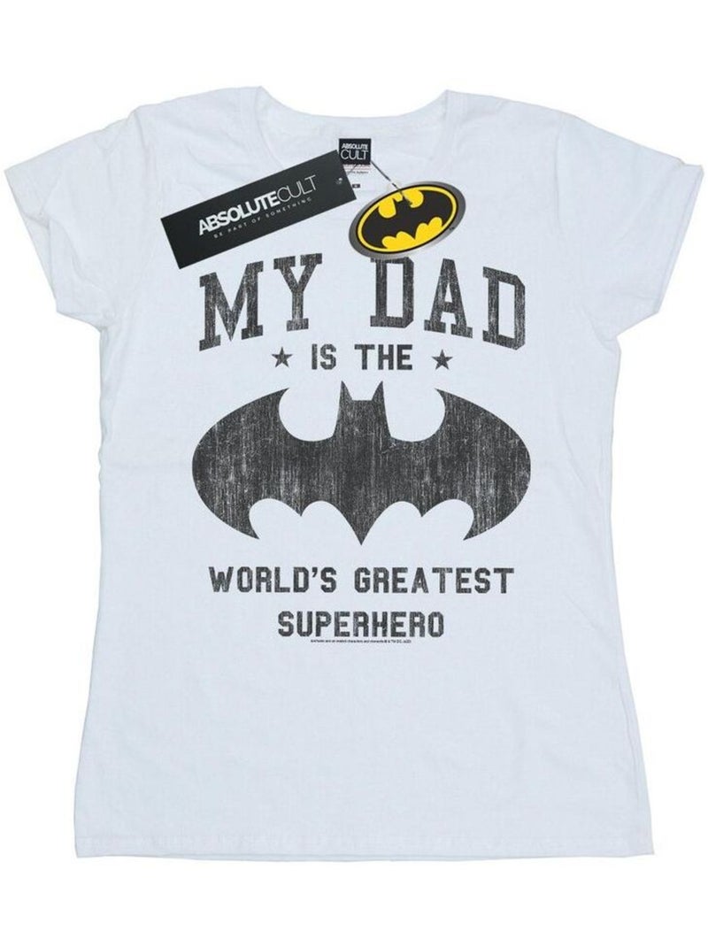 DC Comics - T-shirt MY DAD IS BATMAN Blanc - Kiabi