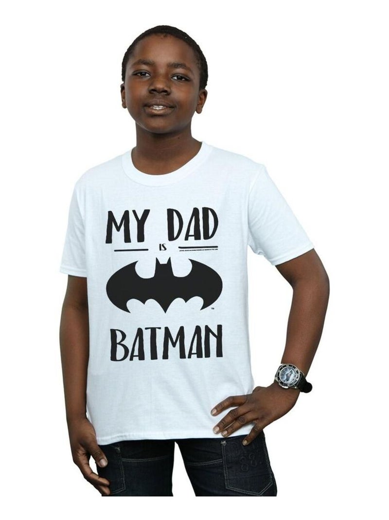 DC Comics - T-shirt MY DAD IS BATMAN Blanc - Kiabi