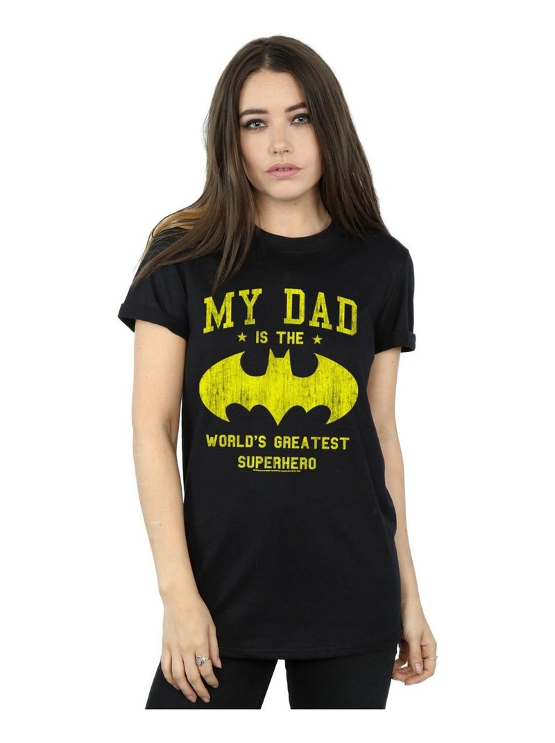 DC Comics - T-shirt MY DAD IS BATMAN Noir - Kiabi