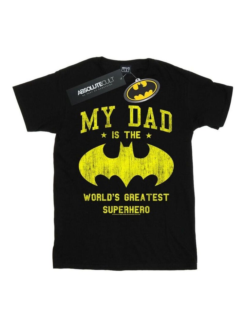 DC Comics - T-shirt MY DAD IS BATMAN Noir - Kiabi
