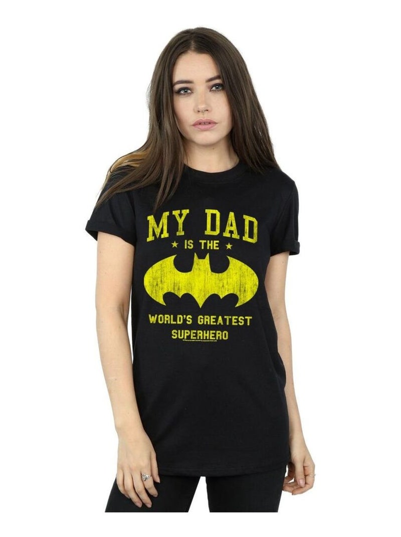 DC Comics - T-shirt MY DAD IS BATMAN Noir - Kiabi