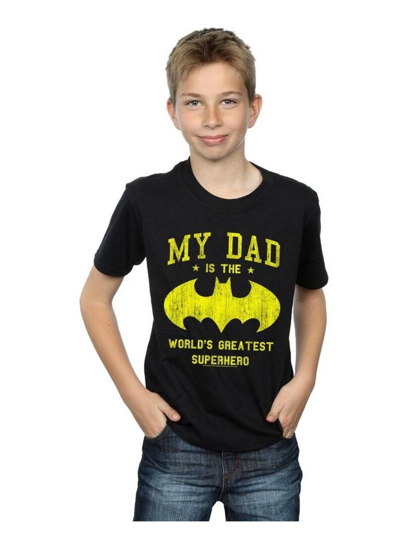 DC Comics - T-shirt MY DAD IS BATMAN Noir - Kiabi