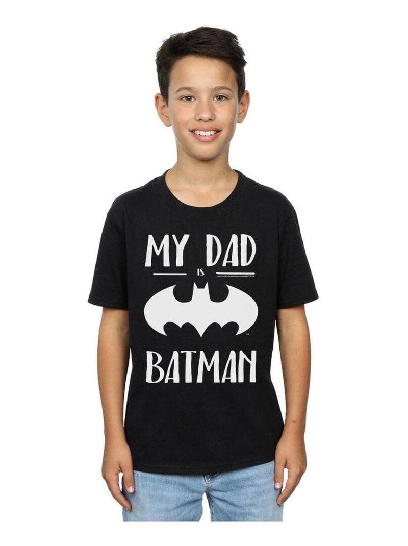 DC Comics - T-shirt MY DAD IS BATMAN Noir - Kiabi