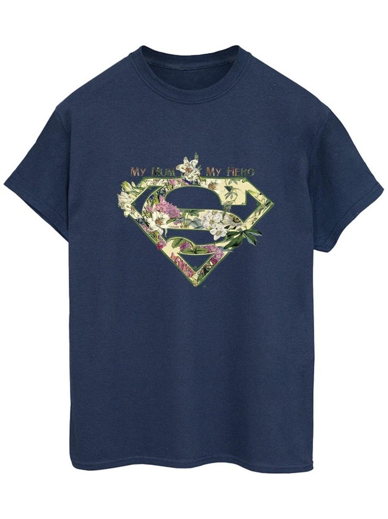 DC Comics - T-shirt MY MUM MY HERO Bleu marine - Kiabi