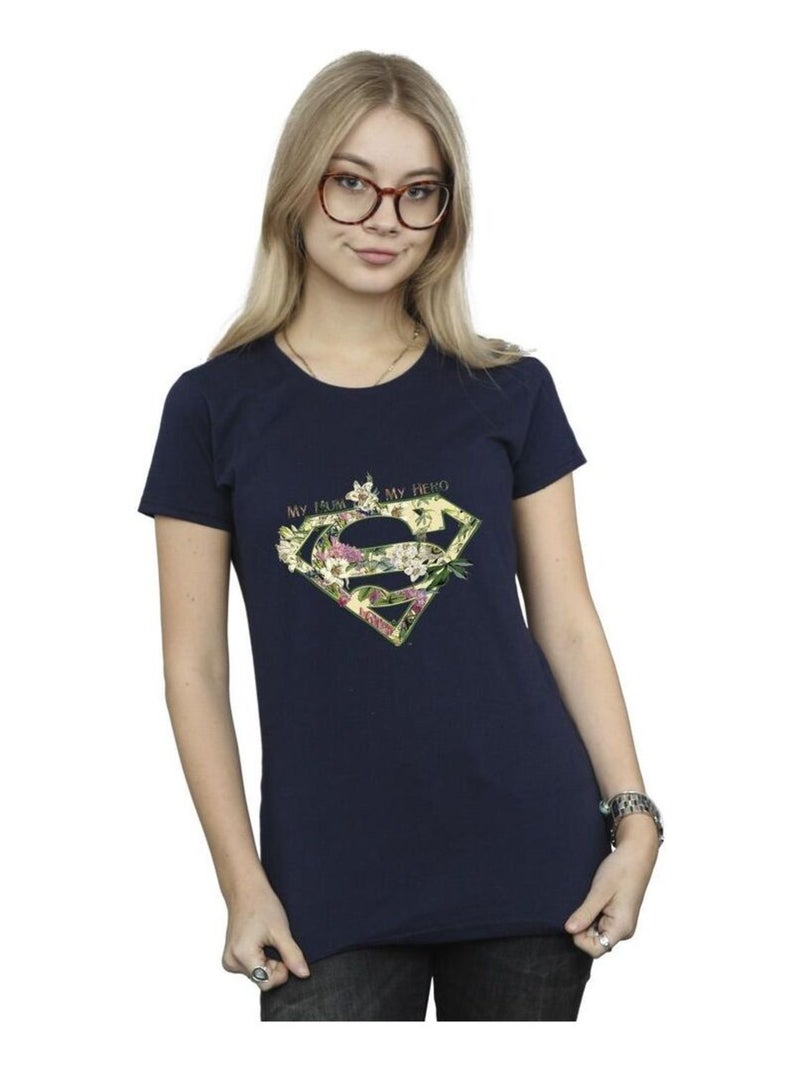DC Comics - T-shirt MY MUM MY HERO Bleu marine - Kiabi