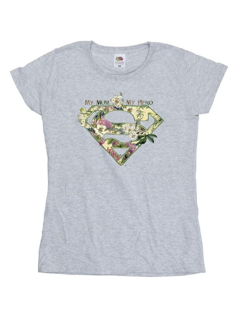 DC Comics - T-shirt MY MUM MY HERO Gris chiné - Kiabi