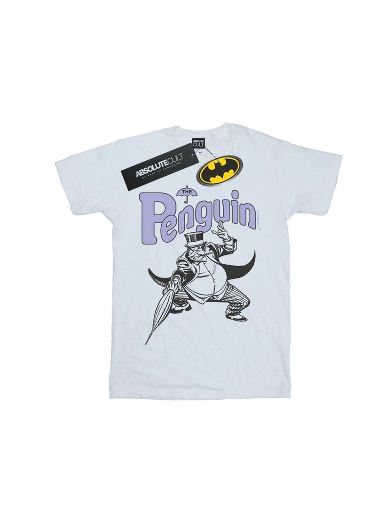 DC Comics - T-shirt PENGUIN MONO ACTION POSE Blanc - Kiabi