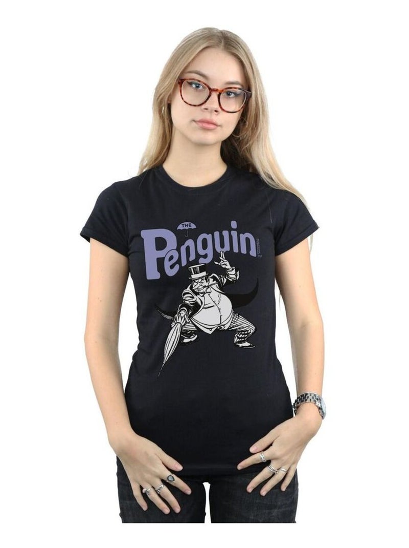 DC Comics - T-shirt PENGUIN MONO ACTION POSE Noir - Kiabi