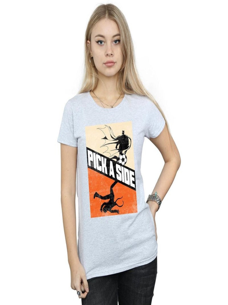 DC Comics - T-shirt PICK A SIDE Gris chiné - Kiabi