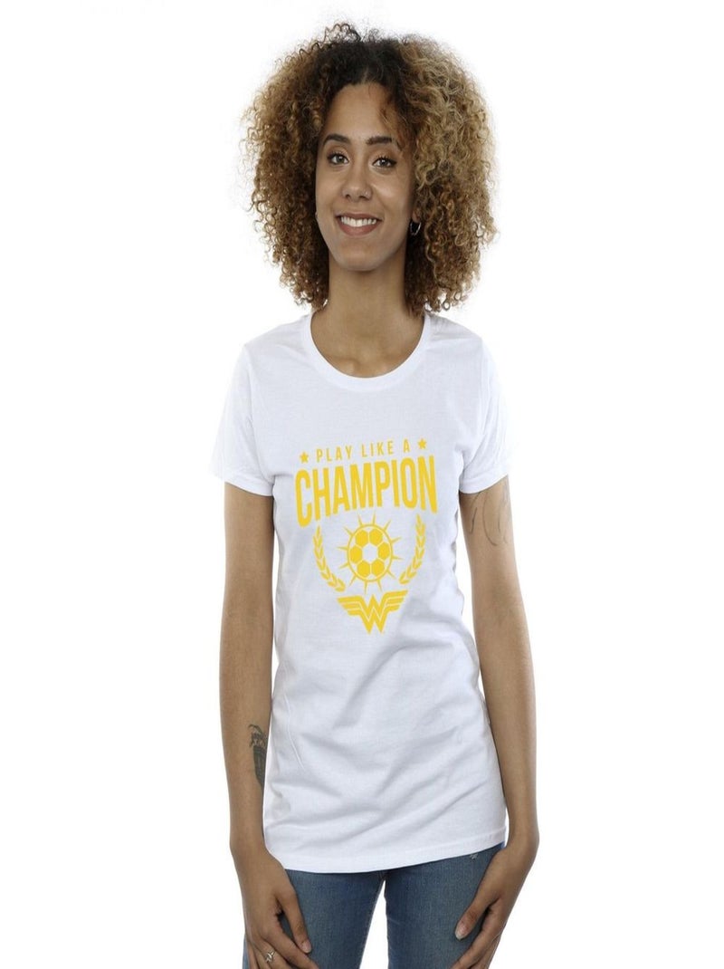 DC Comics - T-shirt PLAY LIKE A CHAMPION Blanc - Kiabi