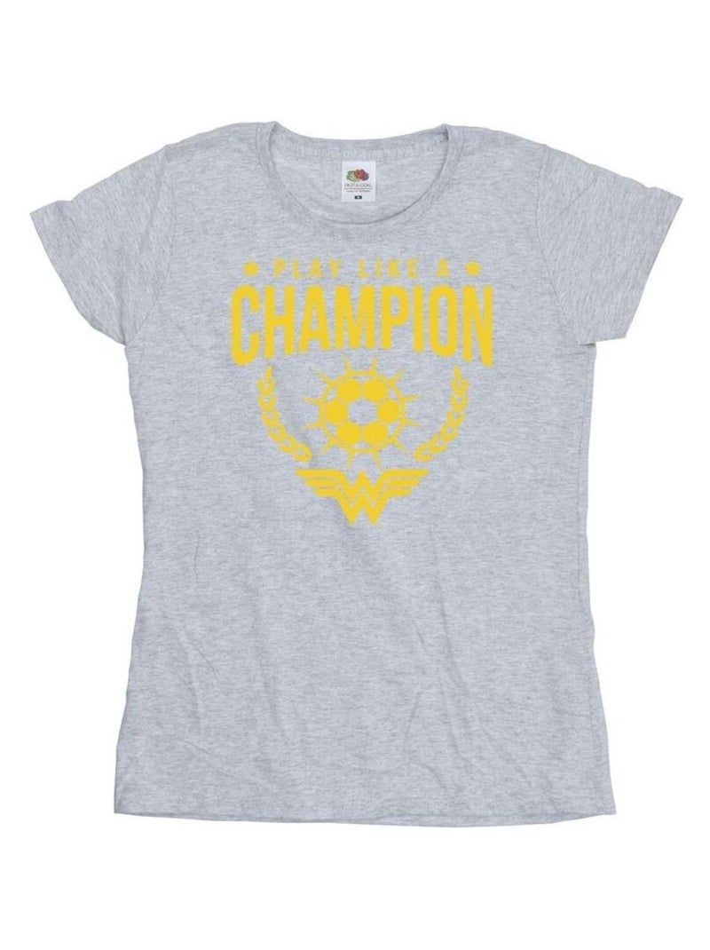 DC Comics - T-shirt PLAY LIKE A CHAMPION Gris chiné - Kiabi