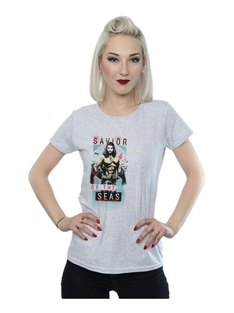 DC Comics - T-shirt SAVIOUR OF THE SEAS Gris chiné - Kiabi