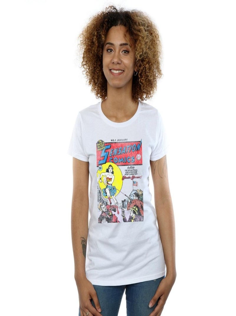 DC Comics - T-shirt SENSATION ISSUE Blanc - Kiabi