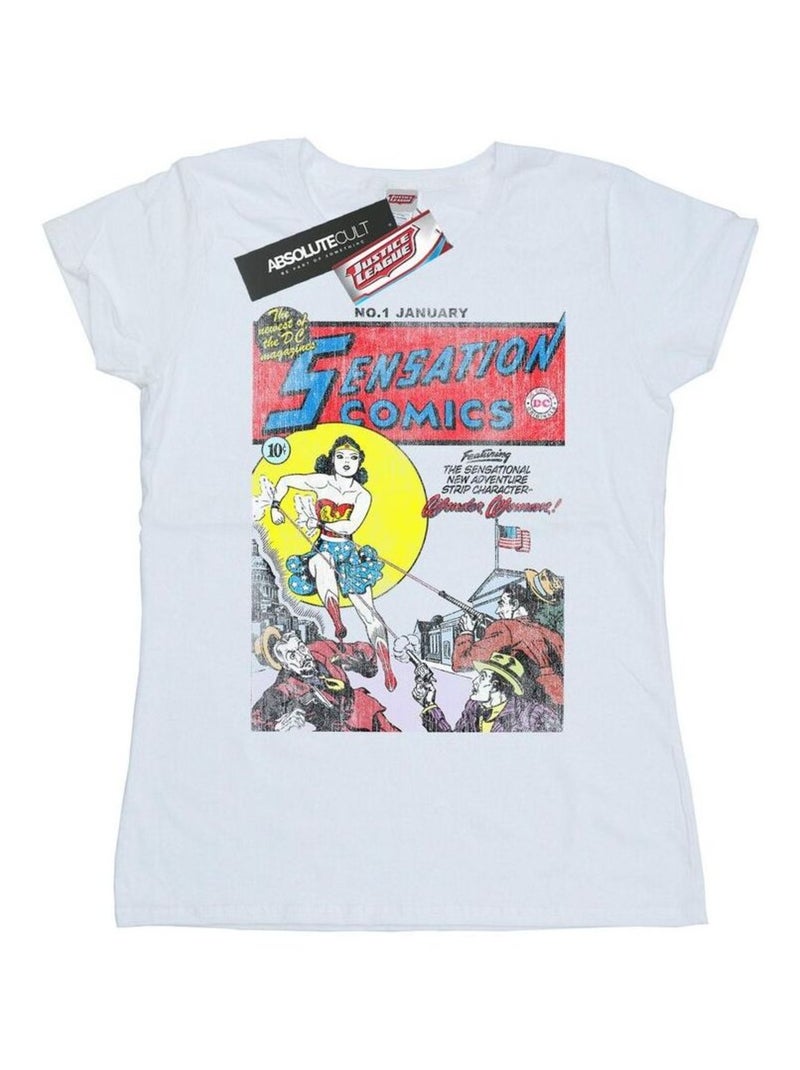DC Comics - T-shirt SENSATION ISSUE Blanc - Kiabi