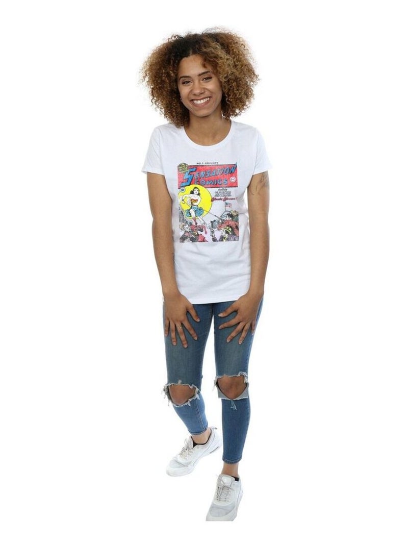 DC Comics - T-shirt SENSATION ISSUE Blanc - Kiabi