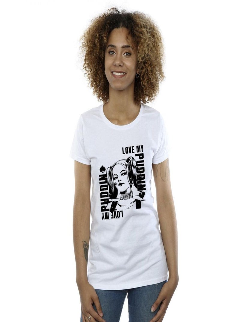DC Comics - T-shirt SUICIDE SQUAD LOVE PUDDIN Blanc - Kiabi