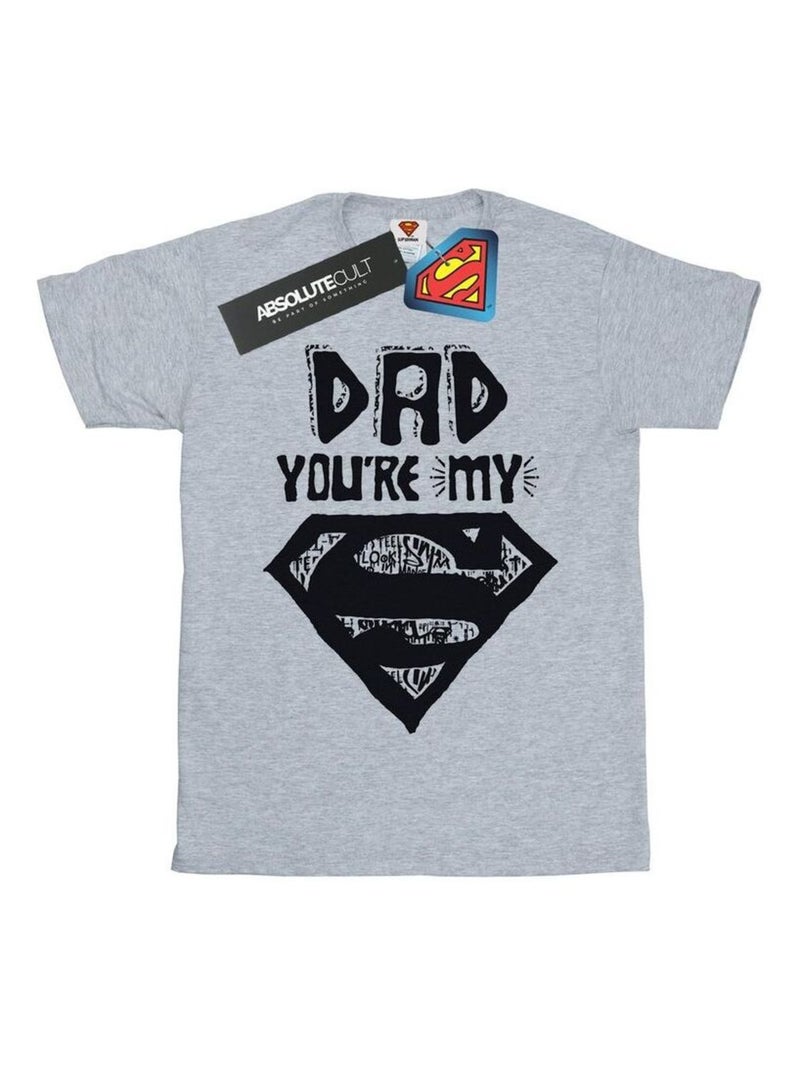 DC Comics - T-shirt SUPER DAD Gris chiné - Kiabi