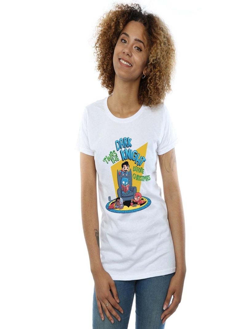 DC Comics - T-shirt SUPER FRIENDS DARK KNIGHT BEFORE CHRISTMAS Blanc - Kiabi