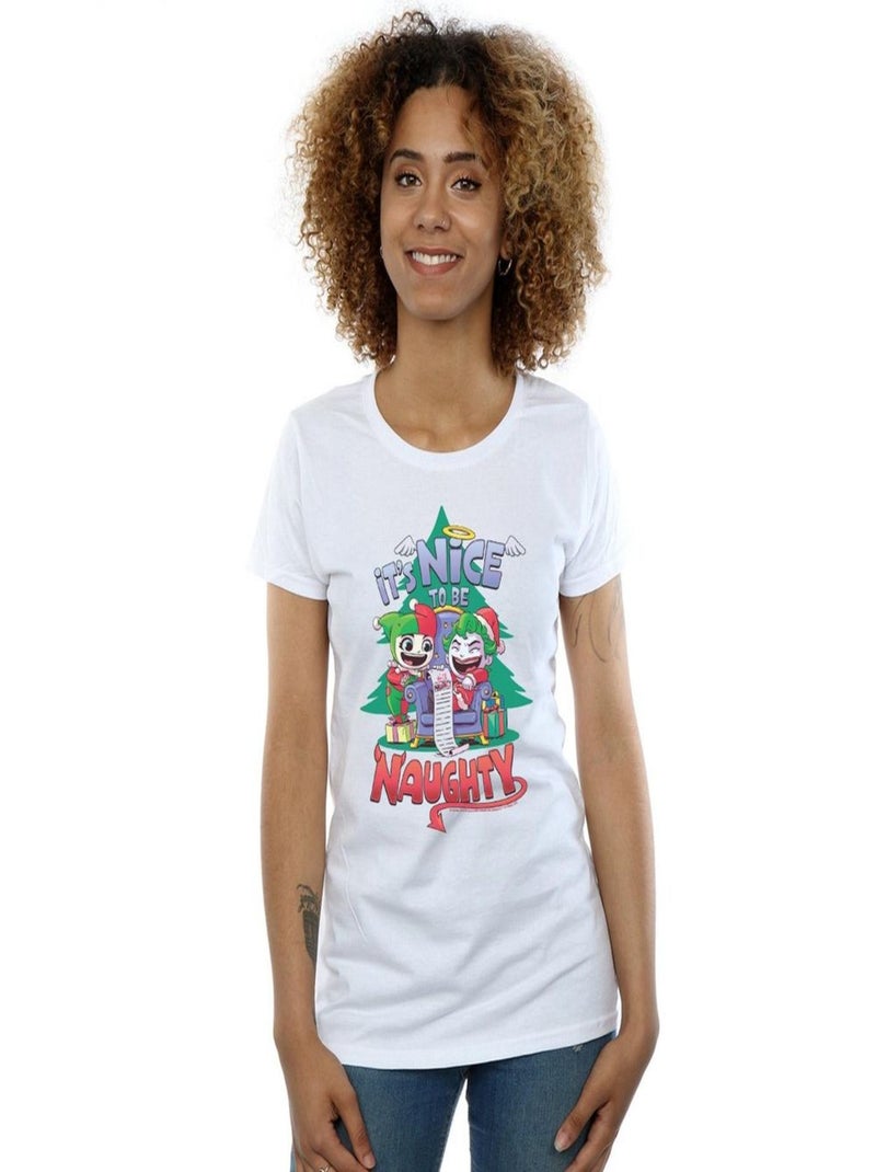 DC Comics - T-shirt SUPER FRIENDS IT'S NICE TO BE NAUGHTY Blanc - Kiabi