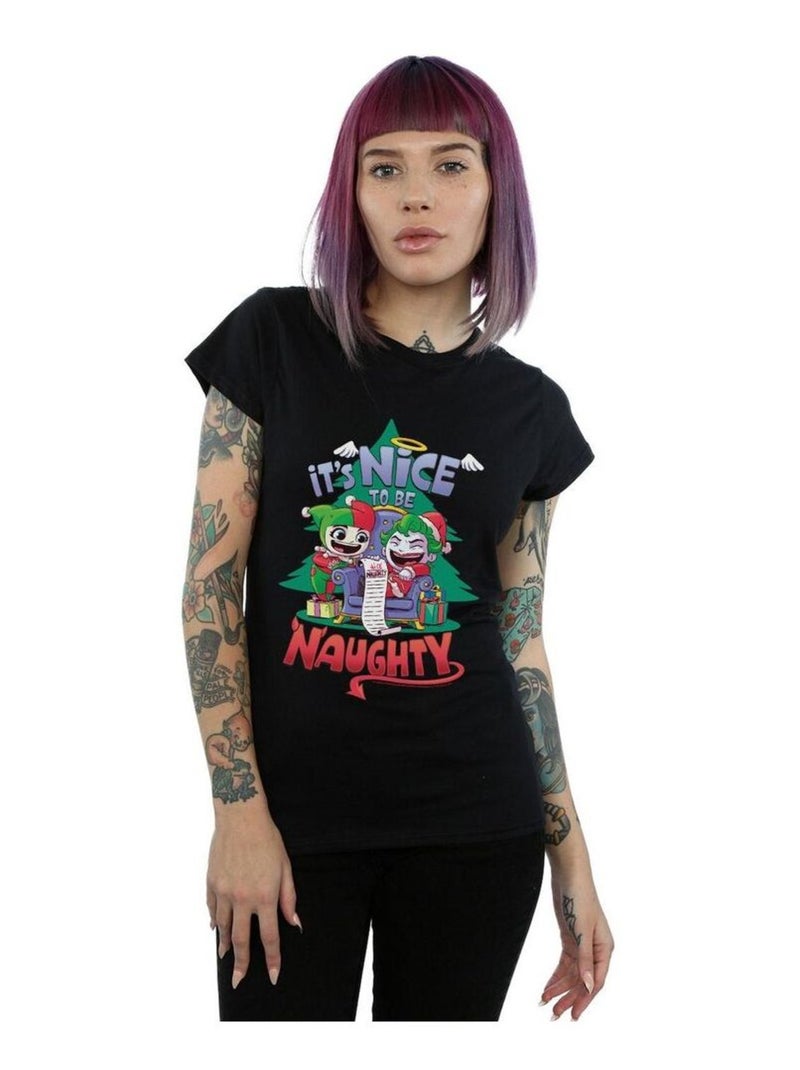 DC Comics - T-shirt SUPER FRIENDS IT'S NICE TO BE NAUGHTY Noir - Kiabi