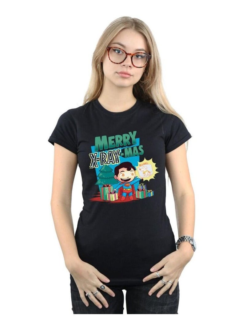 DC Comics - T-shirt SUPER FRIENDS MERRY X-RAYMAS Noir - Kiabi