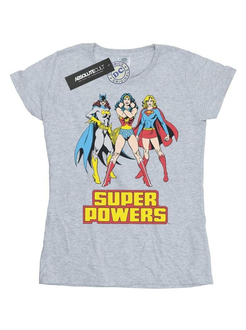 DC Comics - T-shirt SUPER POWER Gris chiné - Kiabi