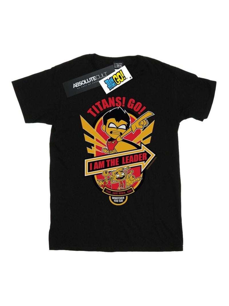 DC Comics - T-shirt TEEN TITANS GO AM THE LEADER Noir - Kiabi