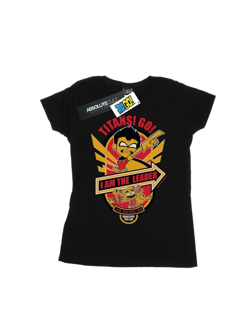 DC Comics - T-shirt TEEN TITANS GO AM THE LEADER Noir - Kiabi