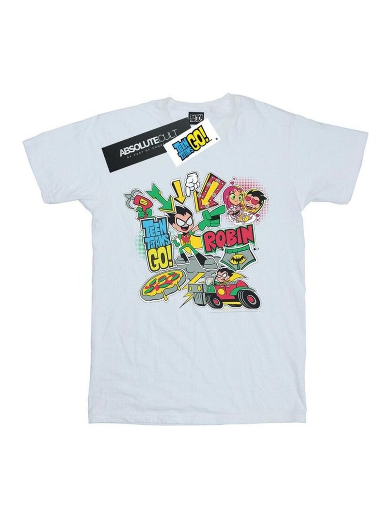 DC Comics - T-shirt TEEN TITANS GO Blanc - Kiabi