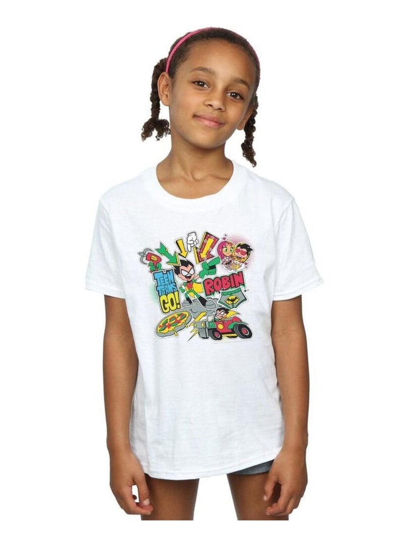 DC Comics - T-shirt TEEN TITANS GO Blanc - Kiabi