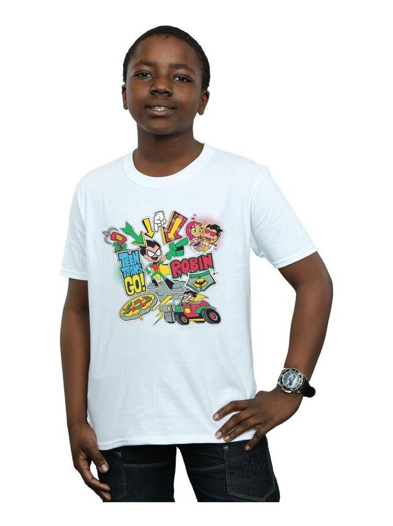 DC Comics - T-shirt TEEN TITANS GO Blanc - Kiabi